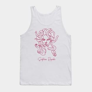 Medusa snake head Line-art Tank Top